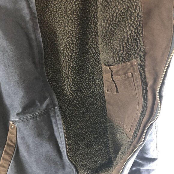 Smiths Workwear Mens 2XL Navy Cotton Sherpa-Lined Vest Zip Closure Pockets - Picture 3 of 5